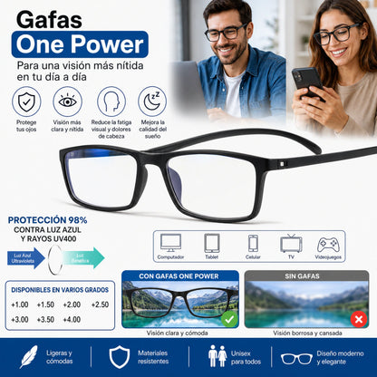 👓 LENTES ONE POWER™ - Lentes Bifocales 2 en 1 para Cerca y Lejos